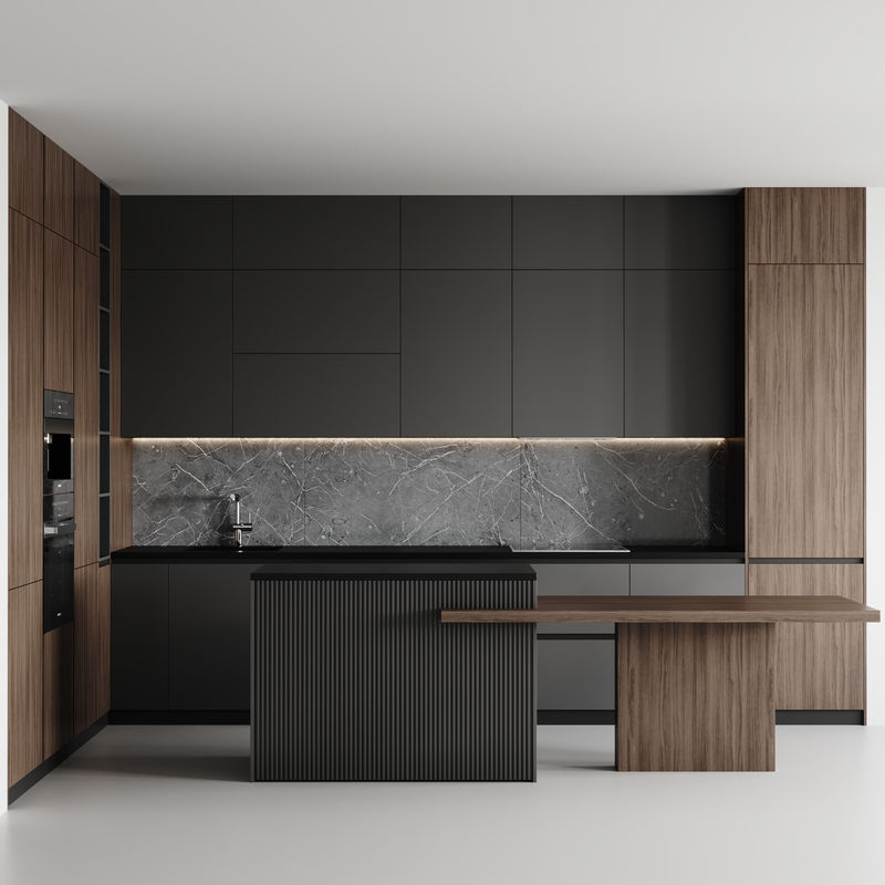 Luxury Style Wooden Custom Kitchen Furniture Modular Lacquer Kitchen Cupboard Island Kitchen Cabinets
