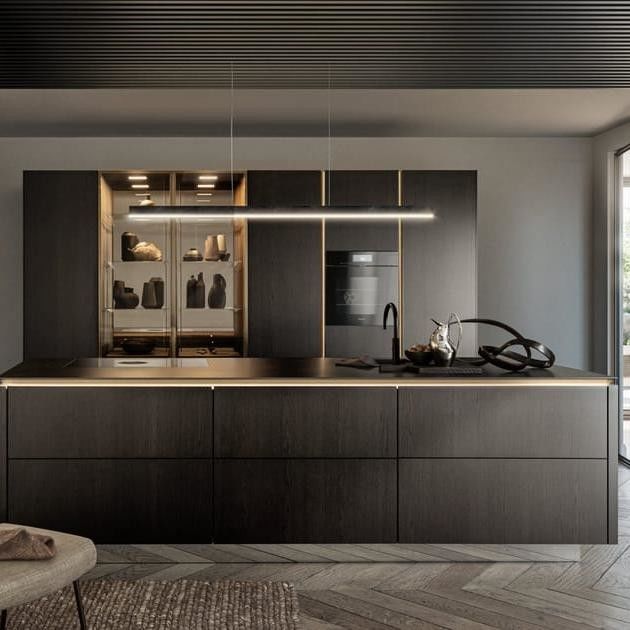 Custom Modern Flat-Pack 3D Kitchen Cabinets Free Shipping High-Rise Architect-Specified Joinery With Glass Door Sink Bulk Order