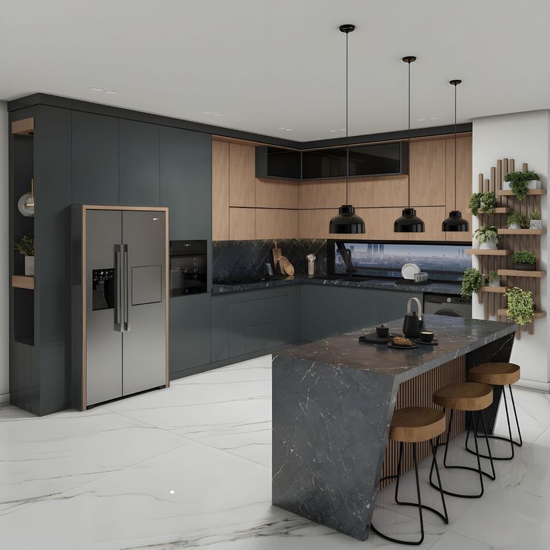 Melamine Kitchen Cabinet Modern Furniture Designer Cabinet Set For Apartment