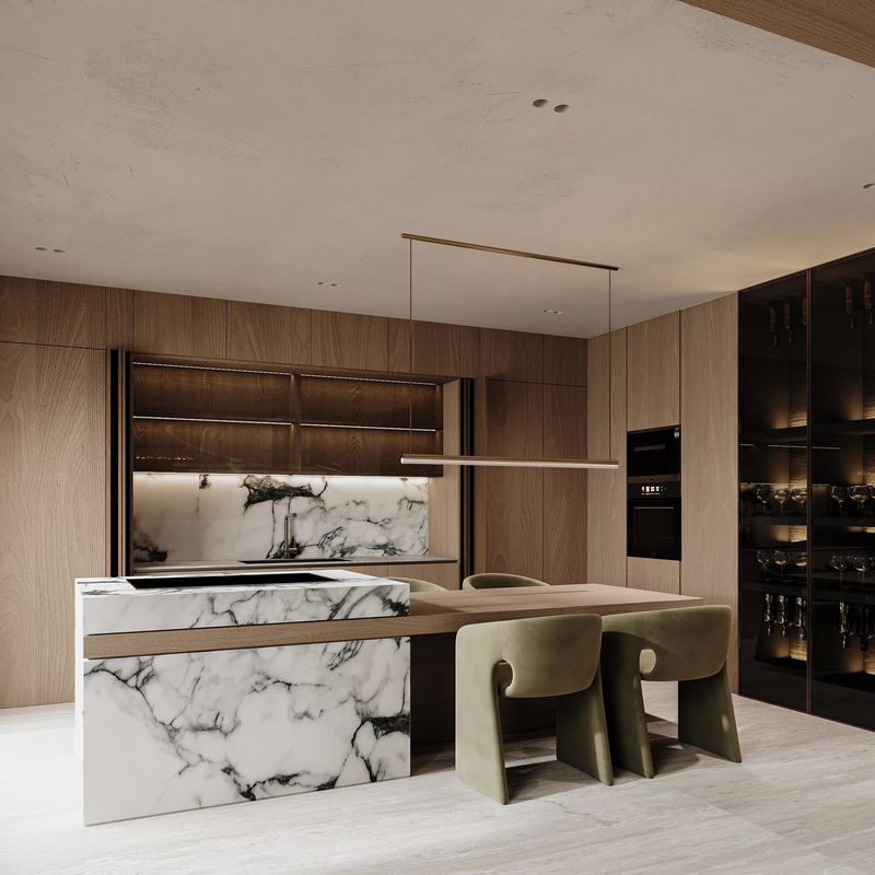 Solid Wood Veneer Complete White Oak Real Veneer Kitchen Units Shaker Door New Luxury Design Modular Kitchen Cabinets