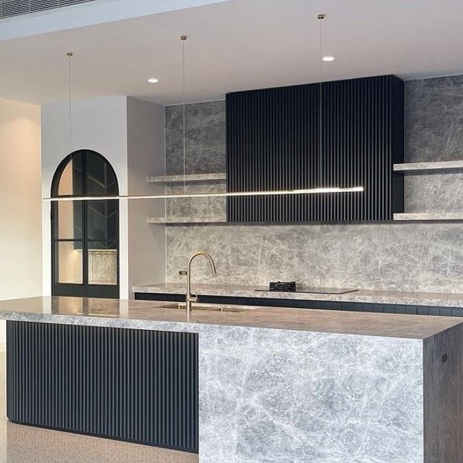 Modern High Quality Melamine Particleboard White and Gray Soft Close Kitchen Cabinet