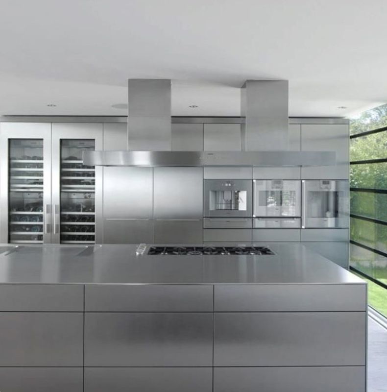 Stainless Steel Stainless Flat Pack Kitchen With Cabinet Furniture Designer Cabinet Set
