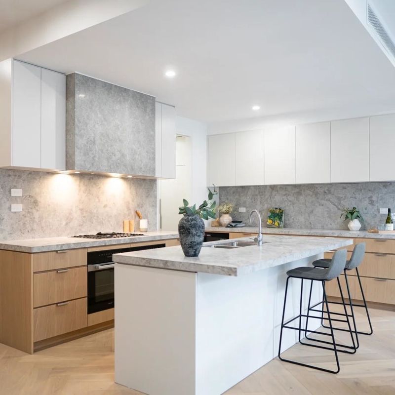 Free Whole House Design Plywood Solid Antifungal Modular Kitchen Island Cabinets for Apartment Project with Living Sink