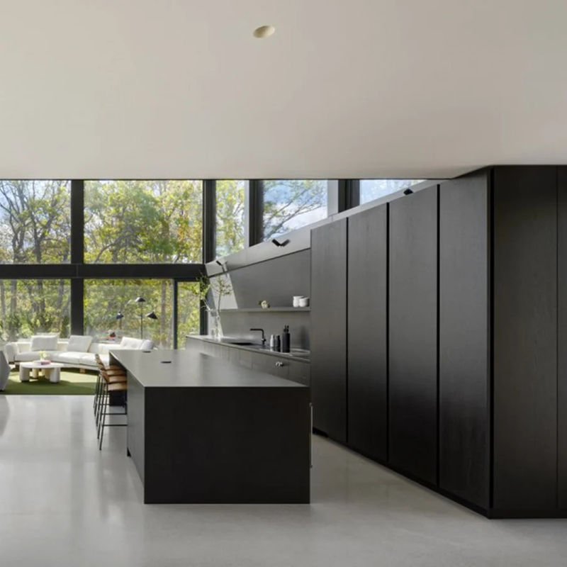 Free Whole House Design Moisture-proof Plywood Solid Modular Kitchen Island Cabinets for Villa Apartment with Dining Sink