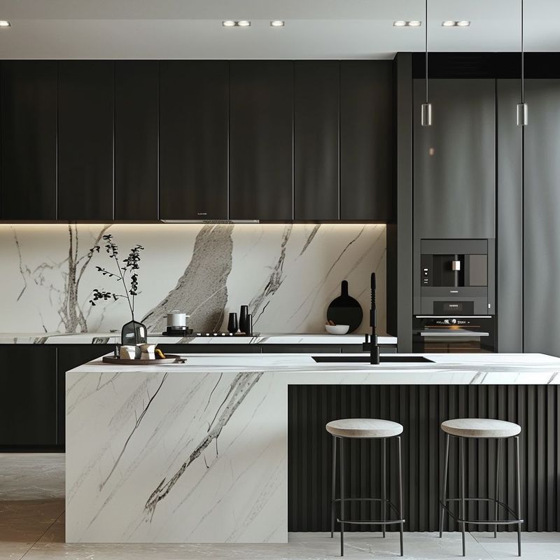 Luxury Custom Kitchen Furniture Modern Scandinavian Minimalist Designs Stainless Steel Home Kitchen Cabinet Island Sink
