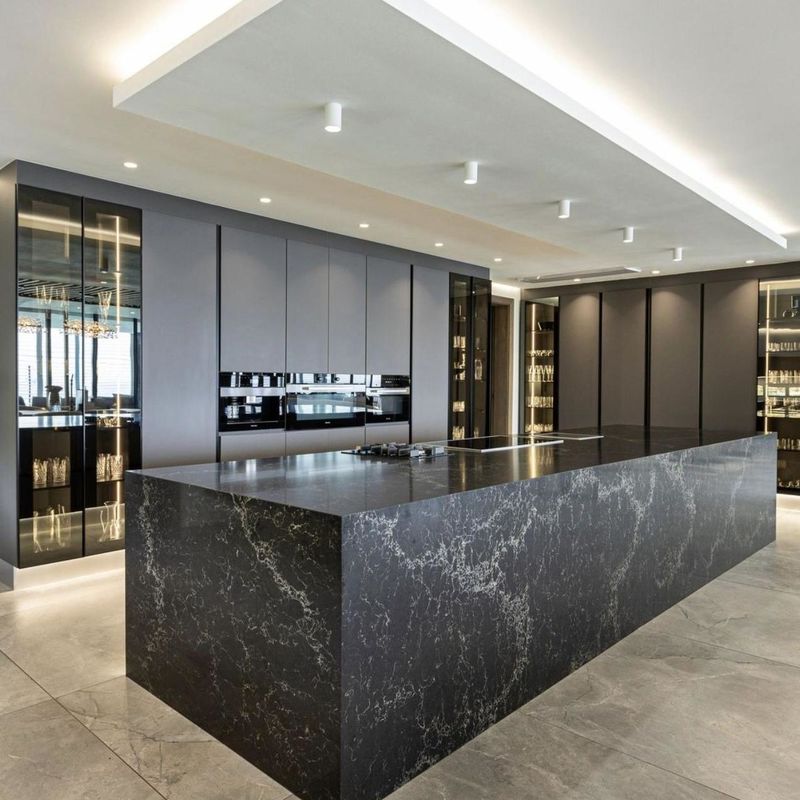 Modern Luxury Home Kitchen Furniture Stainless Steel Island Minimalist French Scandinavian Designs Includes Cabinet Sink