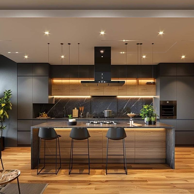 Modern Design Multifunctional Solid Wood Kitchen Cabinets Quality Stainless Steel Granite Waterproof Backsplash Home Apartment