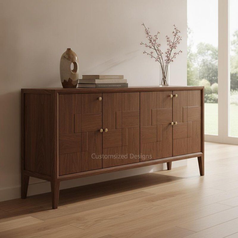 Customized Designs Classic Wood Kitchen Cabinets with 4 Doors in Solid Wood for Timeless Style