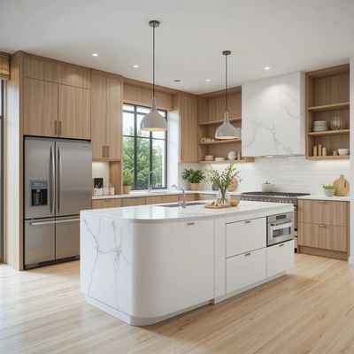 One-stop Designs Factory Kitchen Furniture Design Customized Modern Designs High Gloss Kitchen Cabinet Sets for Villa