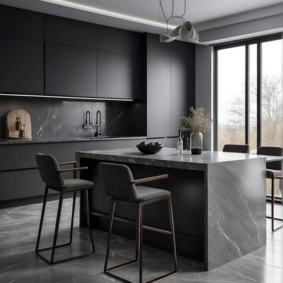 Modern European Design Complete Kitchen Set Smart Wood Matt Lacquer Finish Includes Faucet Dining Mall Accessory MDF Sink